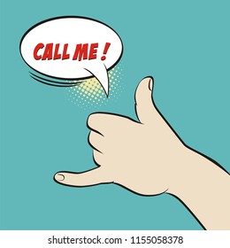 Call me hand sign.vector illustration
