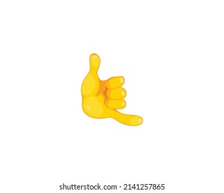 Call Me Hand Vector Flat Icon. Isolated Call Me Hand Gesture Emoji Illustration