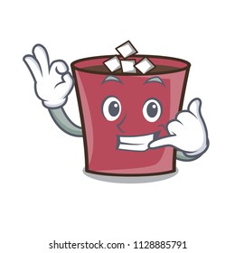 Call me hot chocolate mascot cartoon