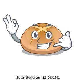 Call me hot cross buns isolated on mascot