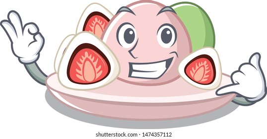Call me ichigo daifuku served on mascot bowl