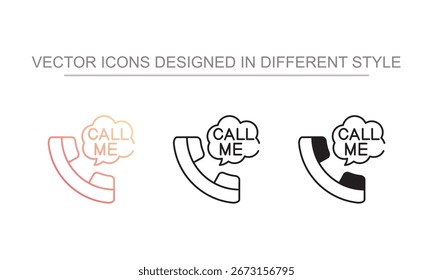 Call Me icon design with white background stock illustration