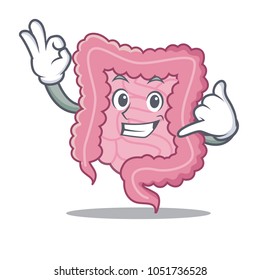 Call me intestine mascot cartoon style