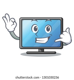 Call me lcd tv isolated with the character