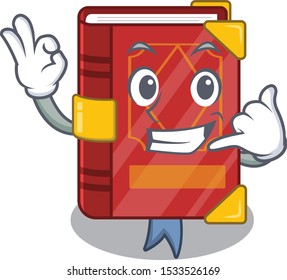 Call me magic spell book in shape mascot