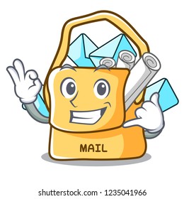 Call me mail bag character on table front