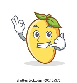 Call me mango character cartoon mascot vector illustration