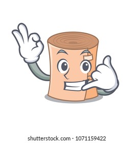Call me medical gauze mascot cartoon vector illustration