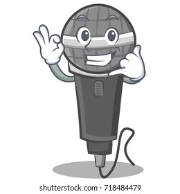 Call me microphone cartoon character design