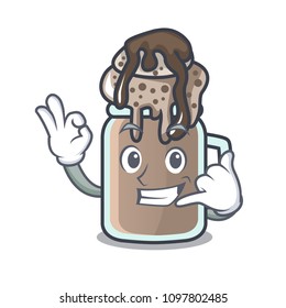 Call me milkshake mascot cartoon style