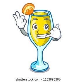 Call me mimosa mascot cartoon style