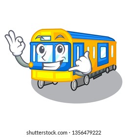 Call me miniature subway train cartoon above table