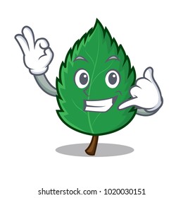 Call me mint leaves mascot cartoon