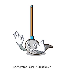Call me mop mascot cartoon style