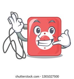 Call me mp3 player isolated on with mascot
