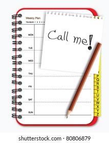 Call me note on notebook