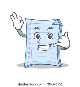 Call me notebook character cartoon design