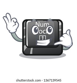 Call me num lock on a keyboard mascot