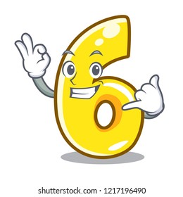 Call me number six isolated on the mascot