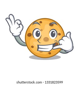 Call me oat cookie isolated with the cartoon
