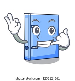 Call me office binder file Isolated on cartoon