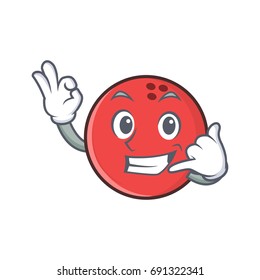 Call me okay bowling ball character cartoon