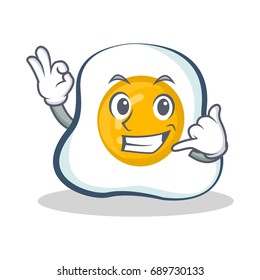 Call me okay fried egg character cartoon