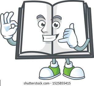 Call me open book on a white background