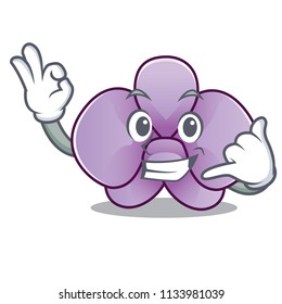Call me orchid flower mascot cartoon