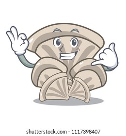 Call me oyster mushroom mascot cartoon