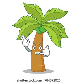 Call me palm tree character cartoon