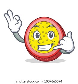 Call me passion fruit mascot cartoon