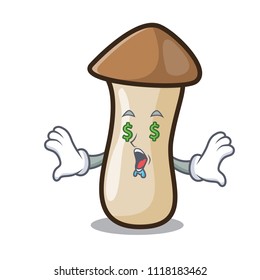 Call me pleurotus erynggi mushroom mascot cartoon