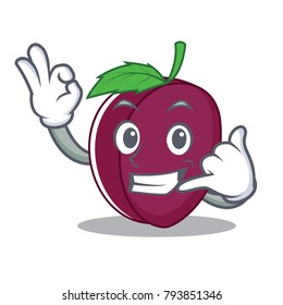 Call me plum mascot cartoon style