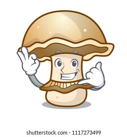 Call me portobello mushroom mascot cartoon