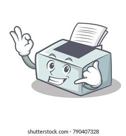 Call me printer mascot cartoon style