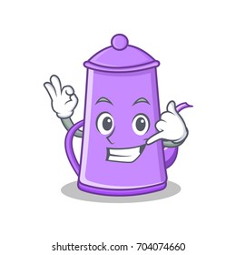 Call me purple teapot character cartoon