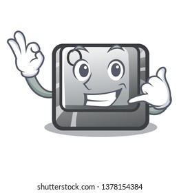 Call me Q button installed on cartoon computer