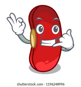 Call me red beans pile isolated on mascot