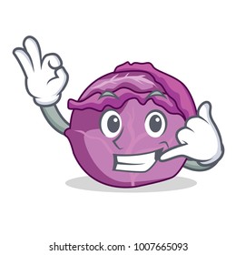 Call me red cabbage mascot cartoon
