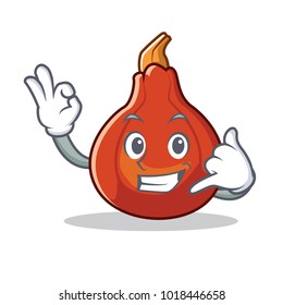 Call me red kuri squash mascot cartoon