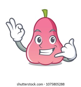 Call me rose apple mascot cartoon