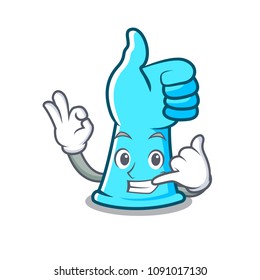 Call me rubber gloves mascot cartoon