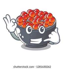 Call me salmon roe with isolated on mascot