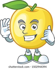 Call me shape golden apple fruits for character mascot