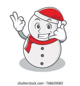 Call me snowman character cartoon style