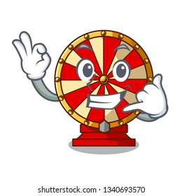 Call me spinning wheel attached the cartoon wall