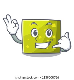 Call me square mascot cartoon style
