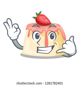 Call me Strawberry pudding served on mascot plate