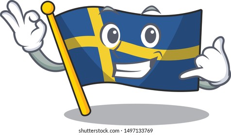 Call me swede flags flutter on character pole
